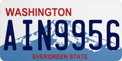 WA license plate AIN9956