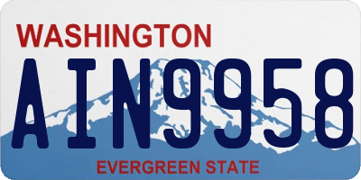 WA license plate AIN9958
