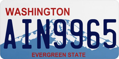 WA license plate AIN9965