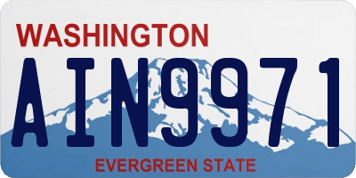WA license plate AIN9971