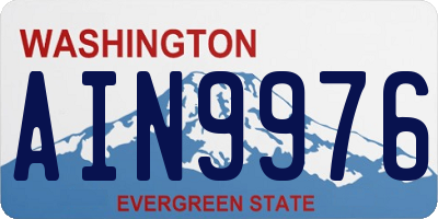 WA license plate AIN9976
