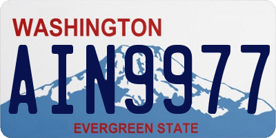 WA license plate AIN9977