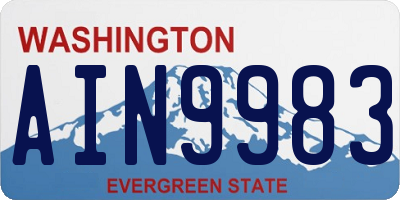 WA license plate AIN9983