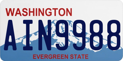 WA license plate AIN9988