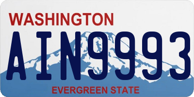 WA license plate AIN9993