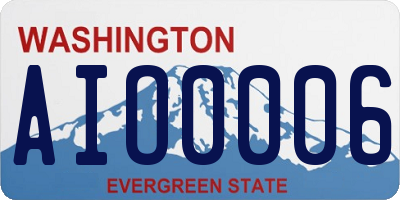 WA license plate AIO0006