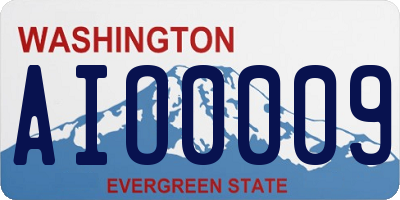 WA license plate AIO0009