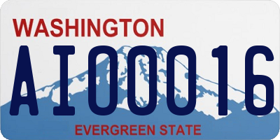 WA license plate AIO0016