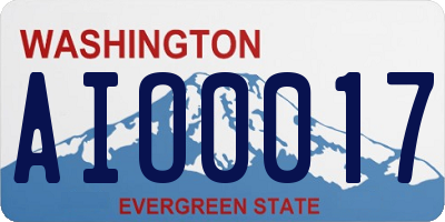 WA license plate AIO0017