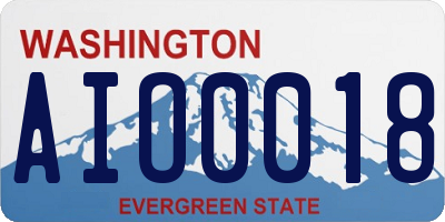 WA license plate AIO0018