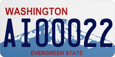 WA license plate AIO0022
