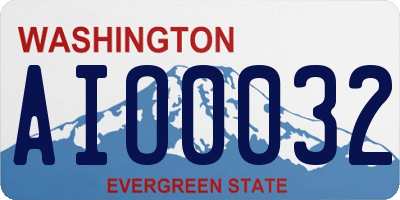 WA license plate AIO0032