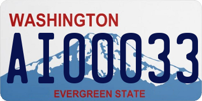 WA license plate AIO0033