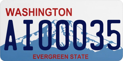 WA license plate AIO0035