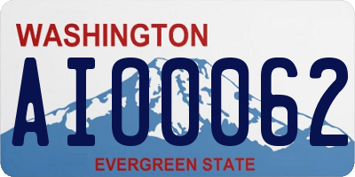 WA license plate AIO0062