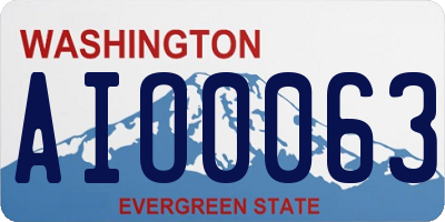 WA license plate AIO0063