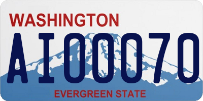 WA license plate AIO0070