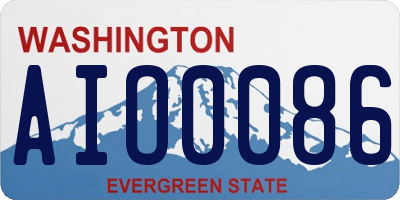 WA license plate AIO0086