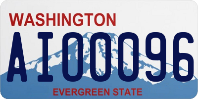 WA license plate AIO0096