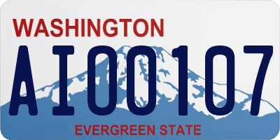 WA license plate AIO0107