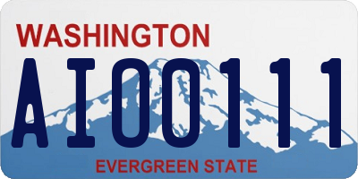 WA license plate AIO0111