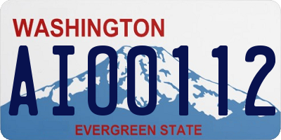 WA license plate AIO0112