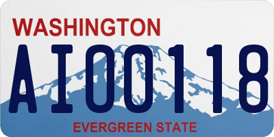 WA license plate AIO0118