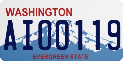 WA license plate AIO0119