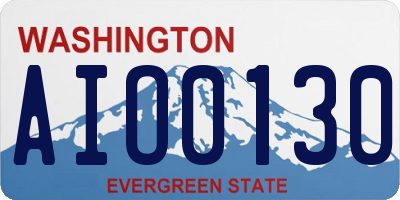 WA license plate AIO0130