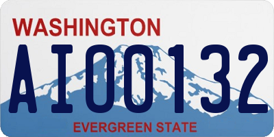 WA license plate AIO0132