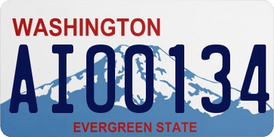 WA license plate AIO0134