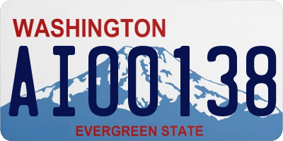 WA license plate AIO0138
