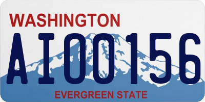 WA license plate AIO0156