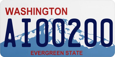 WA license plate AIO0200