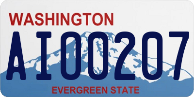 WA license plate AIO0207