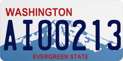 WA license plate AIO0213