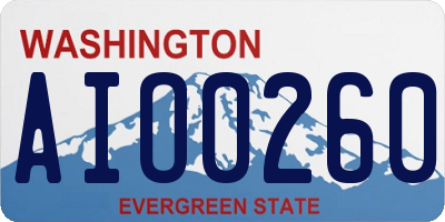 WA license plate AIO0260