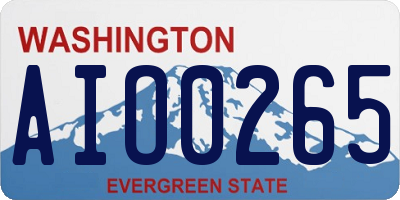 WA license plate AIO0265