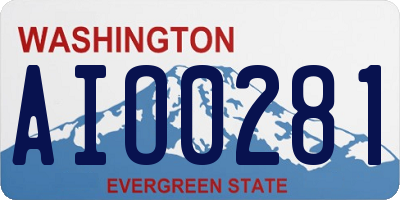 WA license plate AIO0281