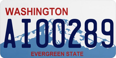 WA license plate AIO0289