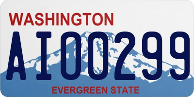 WA license plate AIO0299
