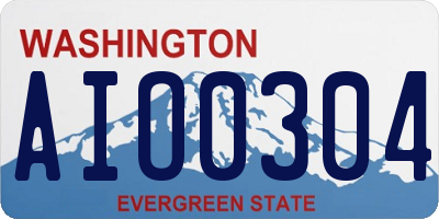 WA license plate AIO0304