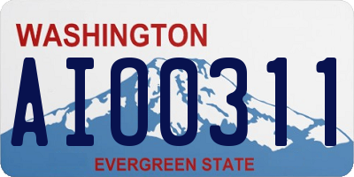 WA license plate AIO0311