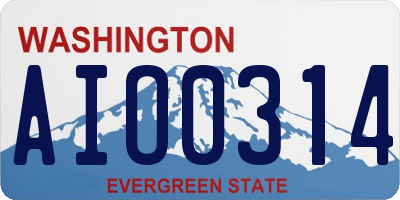 WA license plate AIO0314