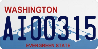WA license plate AIO0315