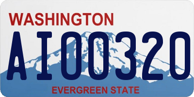 WA license plate AIO0320