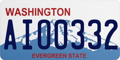 WA license plate AIO0332