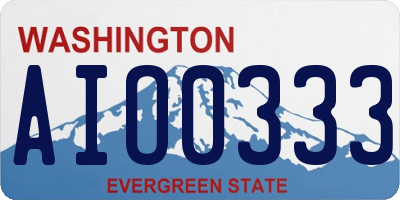 WA license plate AIO0333