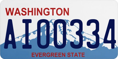 WA license plate AIO0334