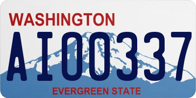 WA license plate AIO0337